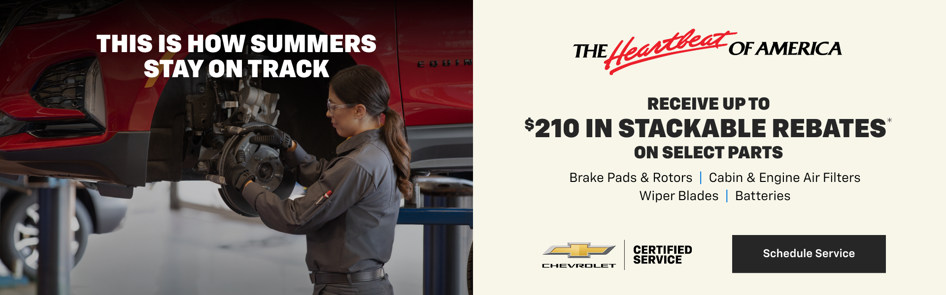 Receive up to $210 in stackable rebates* on select parts
